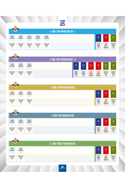 10 Günde Temel Atma PROBLEMLER Garanti - Bıyıklı Matematik - Paraf Z Takımı