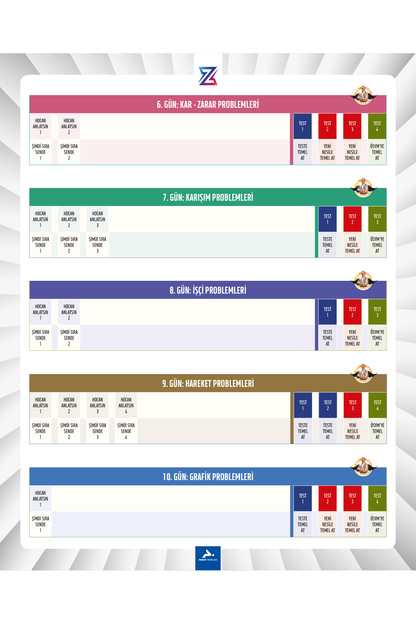10 Günde Temel Atma PROBLEMLER Garanti - Bıyıklı Matematik - Paraf Z Takımı